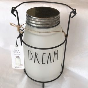 Rae Dunn “DREAM” mason jar with wire holder